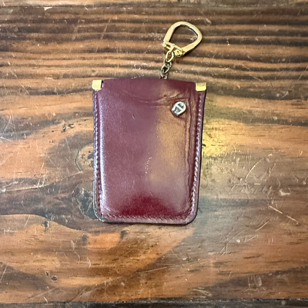 Etienne Aigner Burgundy Leather Keychain Holder